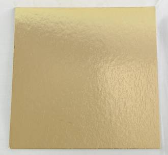 125mm or 5" 2mm Square Cake Card, Gold